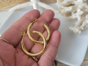 Gold Hollow Hoop Earrings