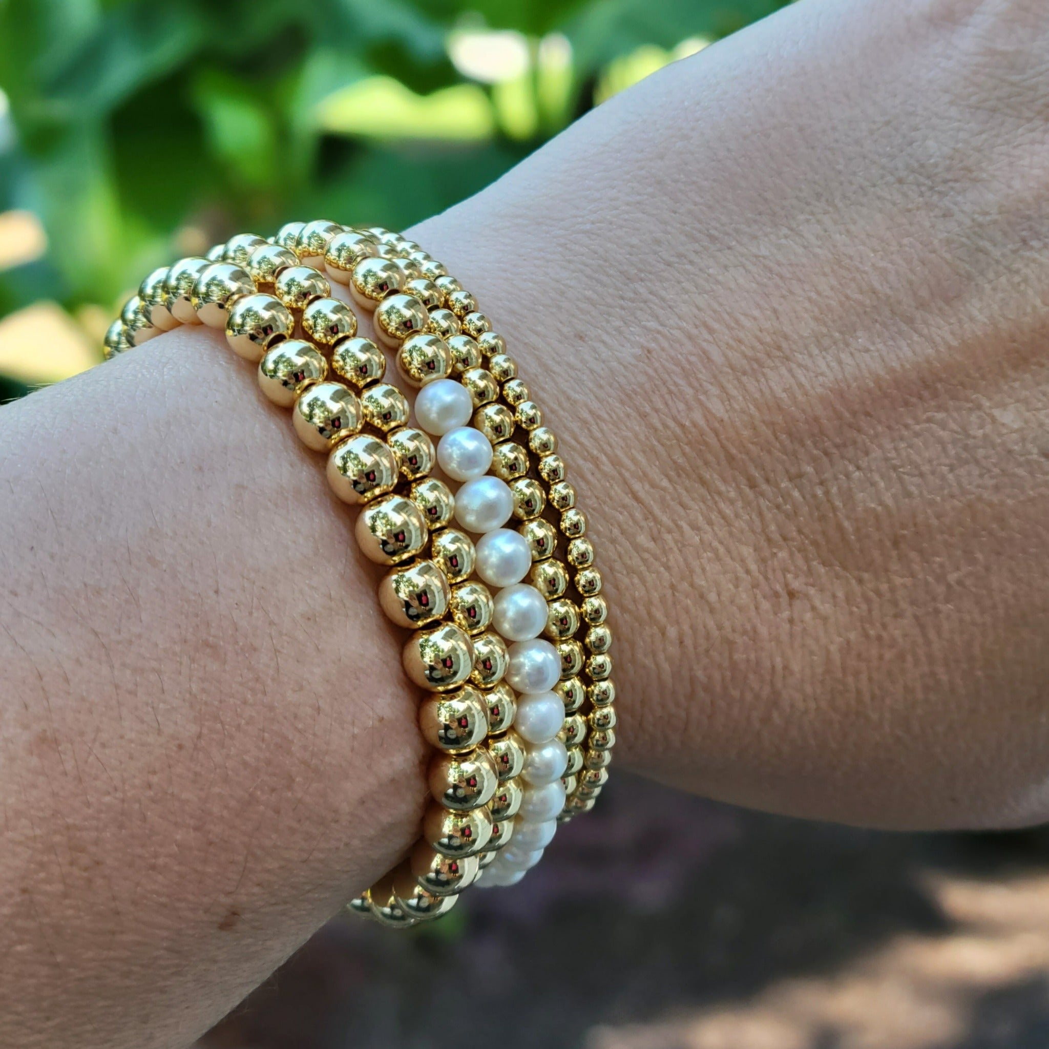 The Katie 3mm 4mm 5mm 6mm 8mm 14k Gold Filled Bead Bracelet non Tarnish  Gold Filled Beaded Bracelet Gold Bead Bracelet -  Singapore