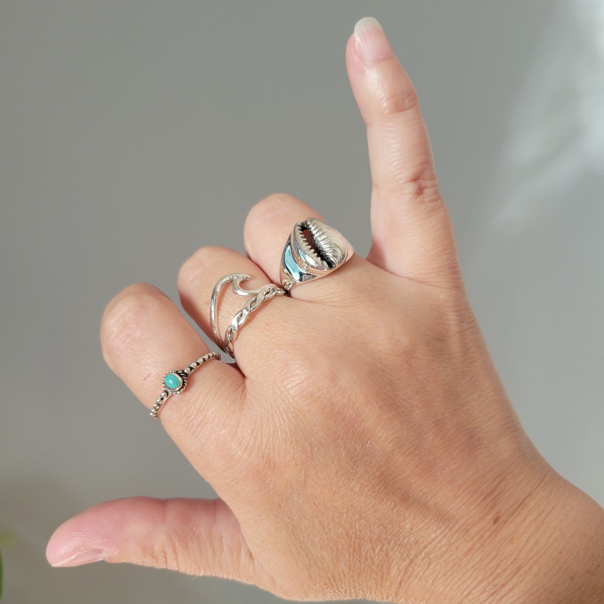 One Of A Kind Large Sterling Silver Wave Ring