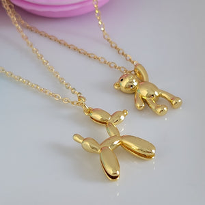 Children's Charm Necklace - Gold - Rainbow, Balloon Dog or Teddy Bear