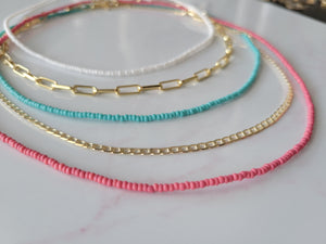 Seed Bead Layering Necklaces - Multiple Colors Available