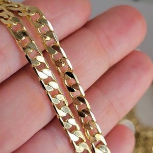 Children's Small Gold Cuban Chain Necklace With Initial Pendant