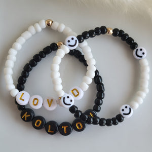 Baby Boy's Name and Bead Bracelet Set (2)