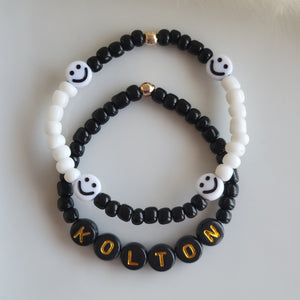 Baby Boy's Name and Bead Bracelet Set (2)