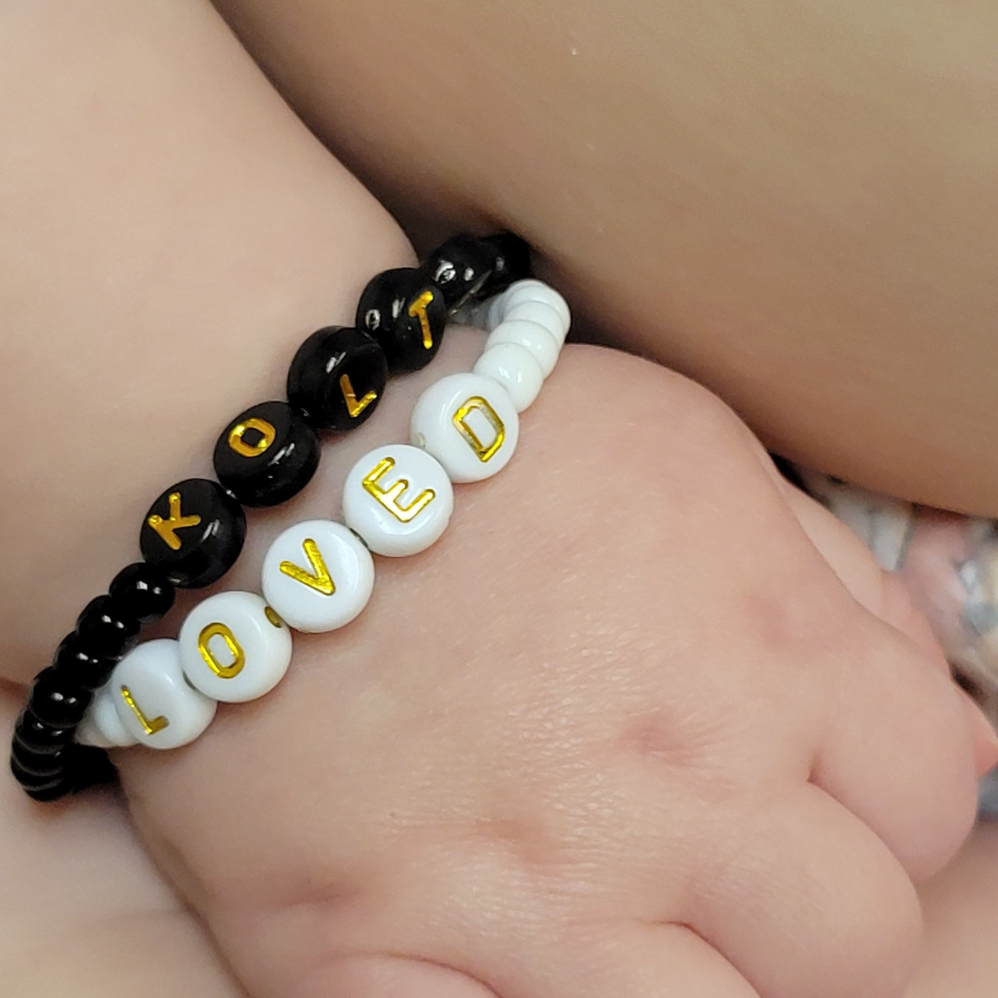 Baby Boy's Name and Bead Bracelet Set (2)