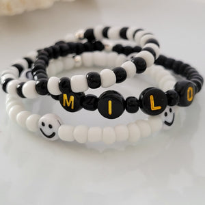 Baby Boy's Name and Bead Bracelet Set (2)