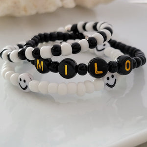 Baby Boy's Name and Bead Bracelet Set (2)