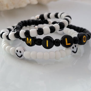 Baby Boy's Name and Bead Bracelet Set (2)