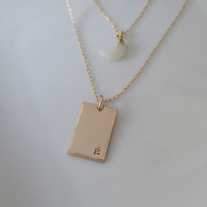 Custom Rectangle Name Disc Necklace - Gold or Sterling Silver