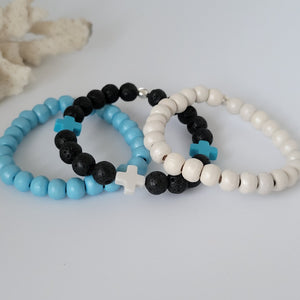 Children's or Infants Painted Wooden Bead Bracelets - Boys and Girls