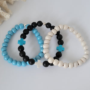 Children's or Infants Painted Wooden Bead Bracelets - Boys and Girls