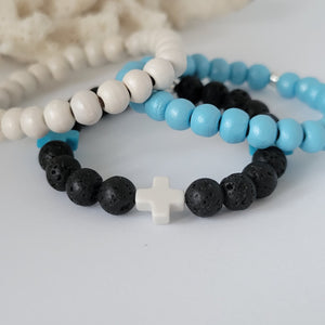 Children's or Infants Painted Wooden Bead Bracelets - Boys and Girls