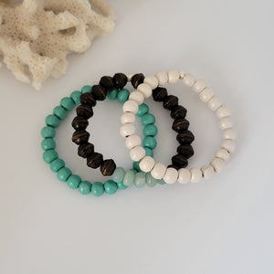 Children's or Infants Painted Wooden Bead Bracelets - Boys and Girls