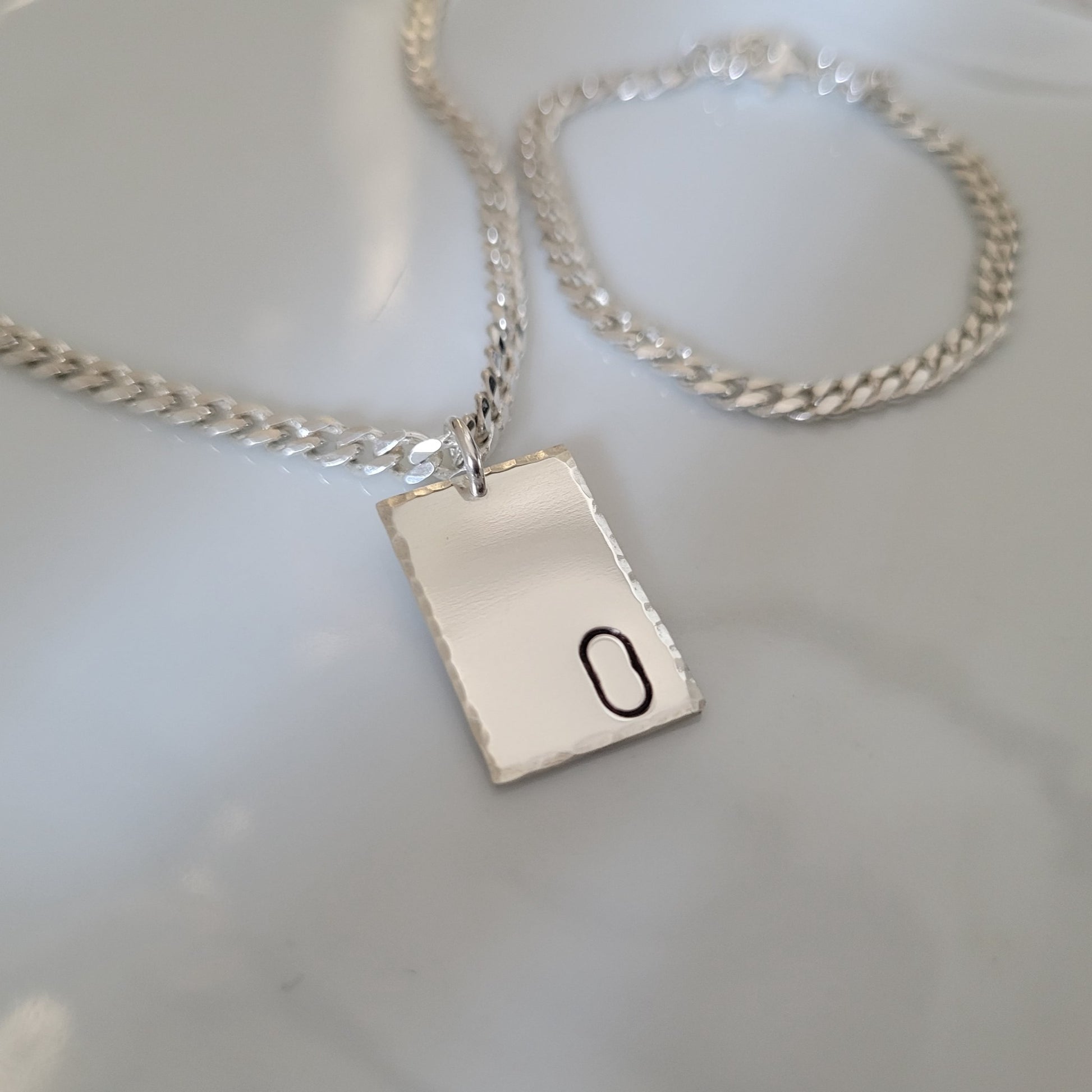 Children's Sterling Silver Cuban Chain Necklace With Name or Initial Pendant