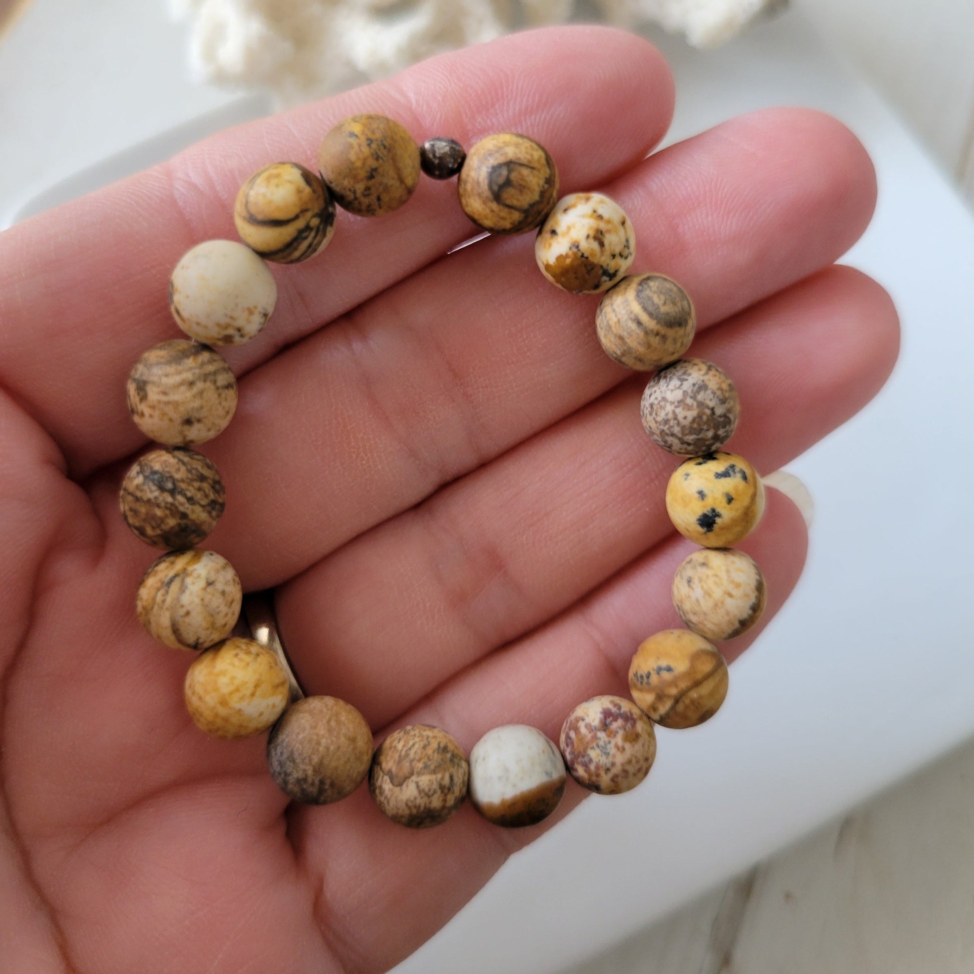 Neutral Natural Stone Bead Bracelets - 1 Bracelet