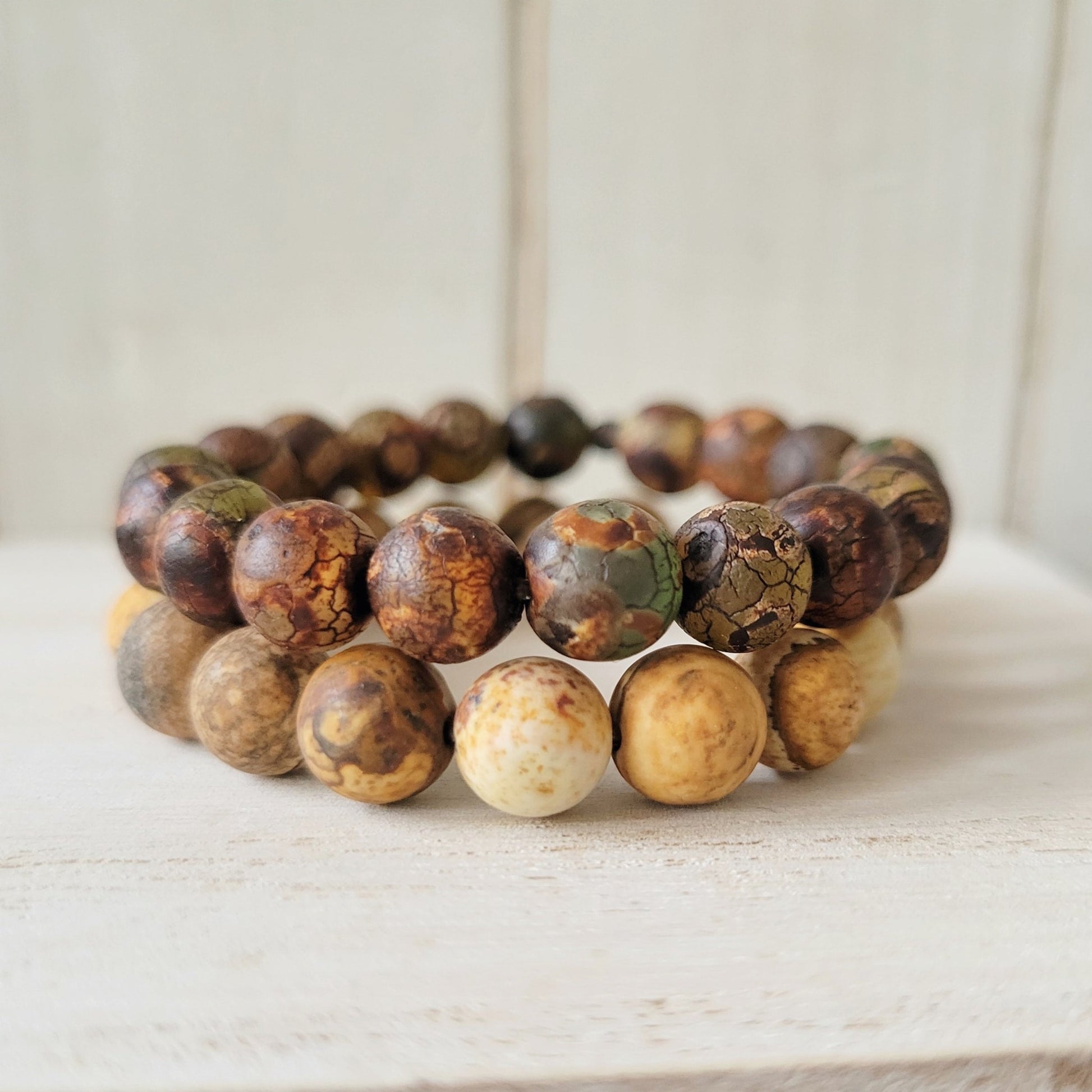 Neutral Natural Stone Bead Bracelets - 1 Bracelet