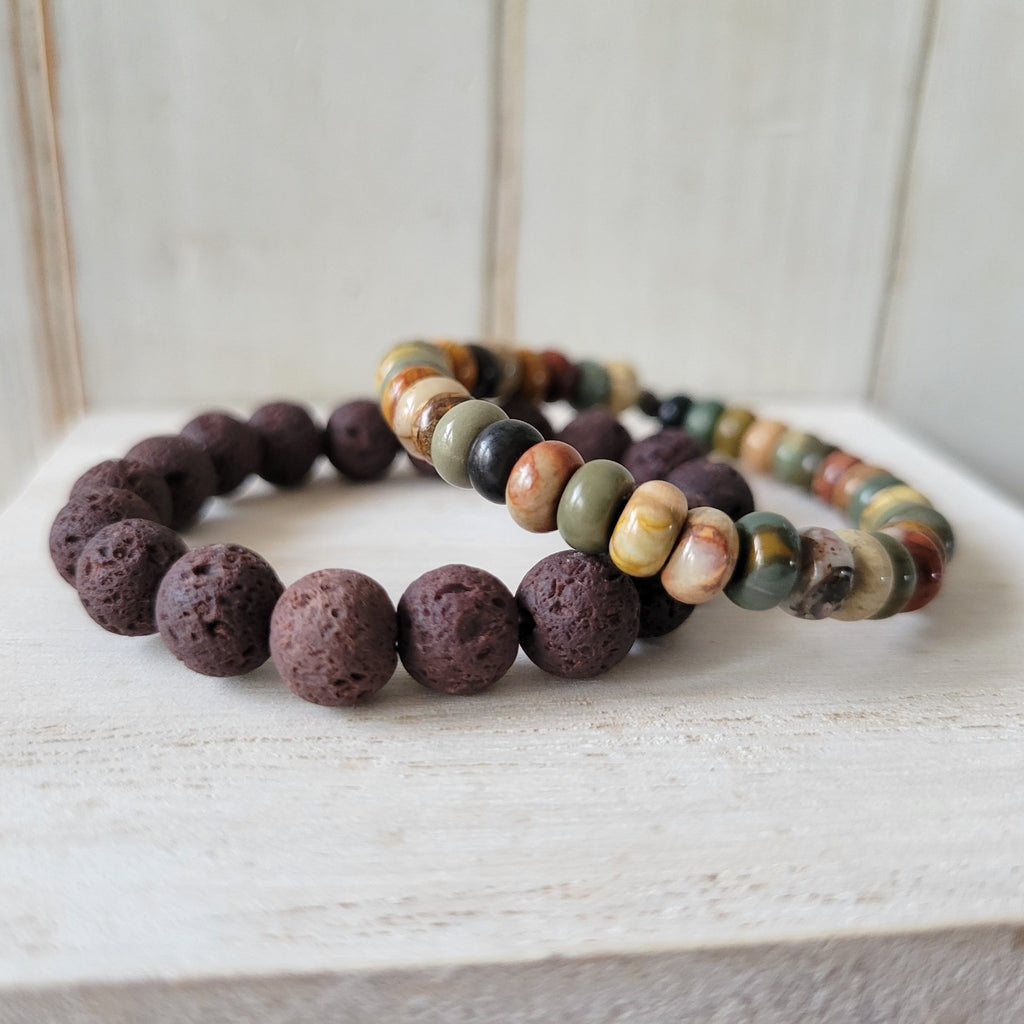 Neutral Natural Stone Bead Bracelets - 1 Bracelet