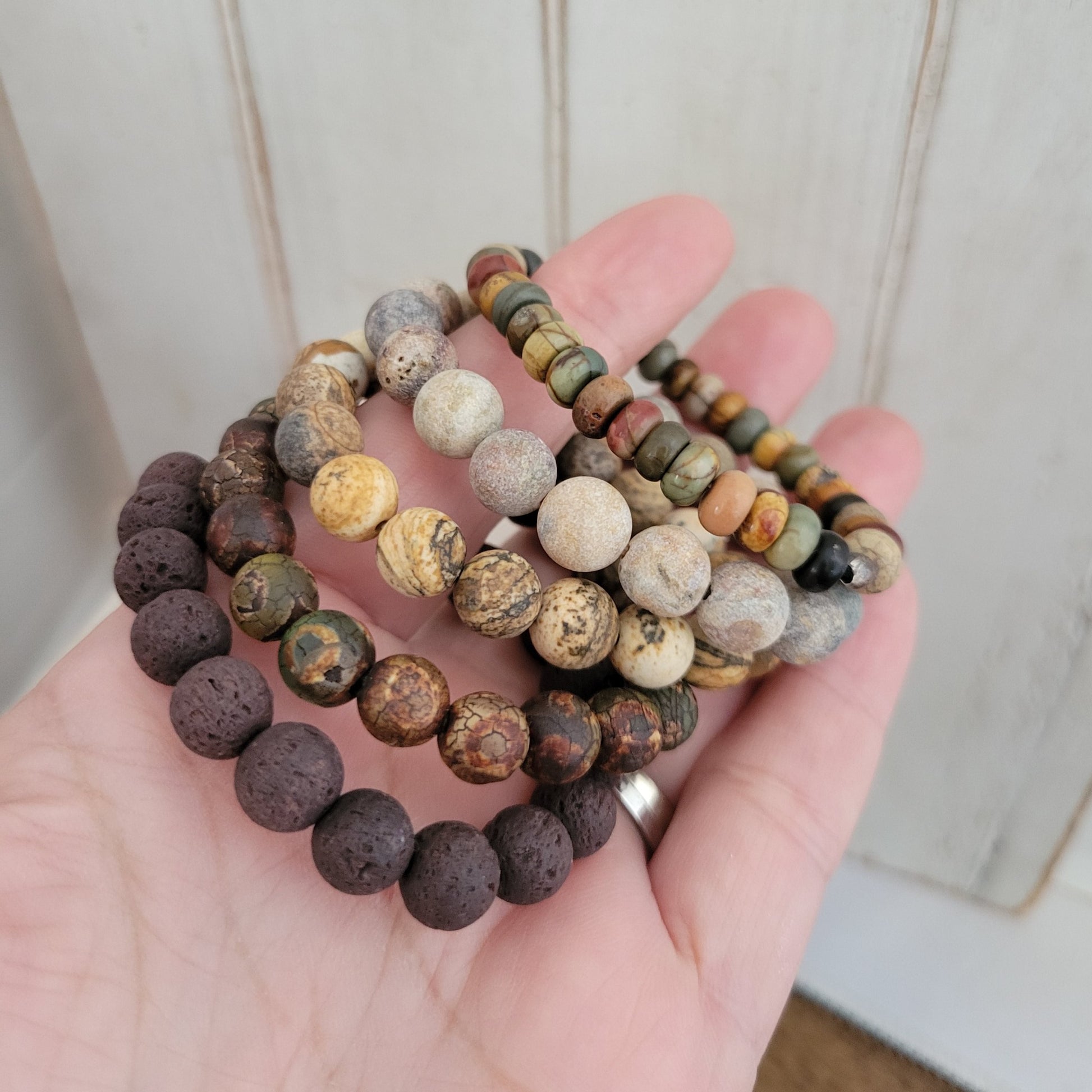 Neutral Natural Stone Bead Bracelets - 1 Bracelet