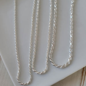 Men's Sterling Silver Thick Rope Chain Necklace