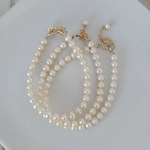 AAA Freshwater Pearl Baby Bracelet - Sterling Silver or Gold Clasp