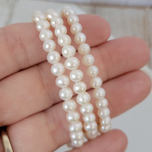 AAA Freshwater Pearl Baby Bracelet - Sterling Silver or Gold Clasp