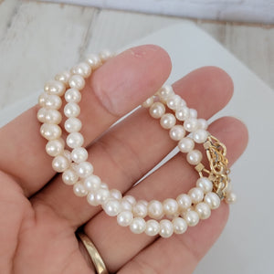 AAA Freshwater Pearl Baby Bracelet - Sterling Silver or Gold Clasp