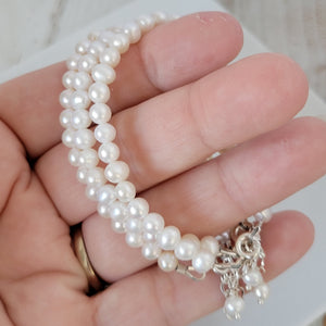 AAA Freshwater Pearl Baby Bracelet - Sterling Silver or Gold Clasp