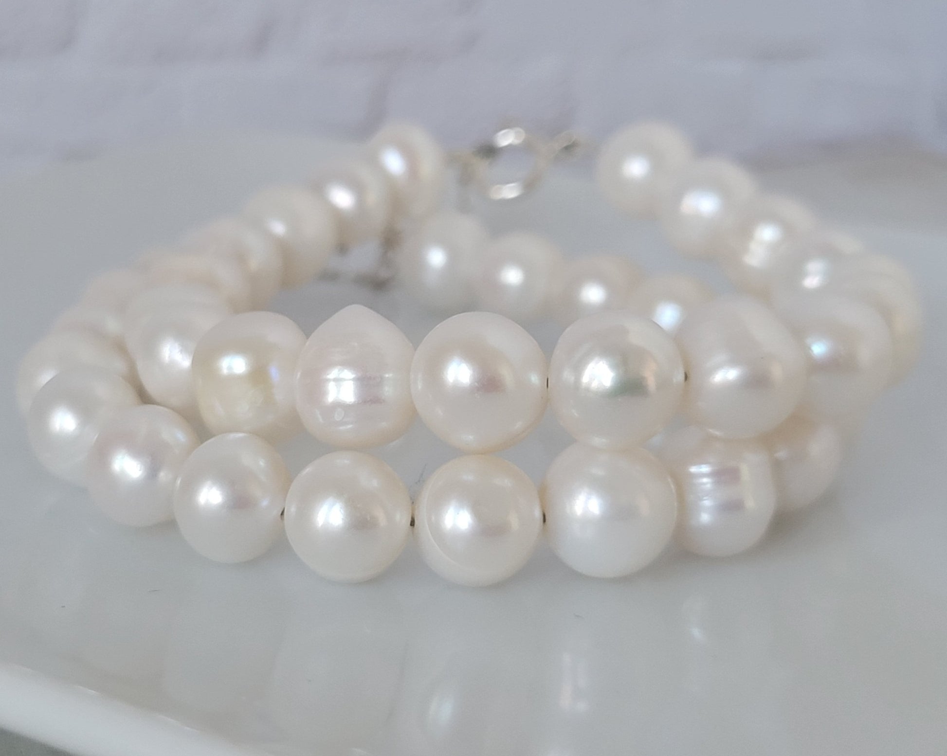 Large Freshwater Pearl Layering Bracelet - 8-10mm