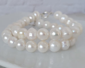 Large Freshwater Pearl Layering Bracelet - 8-10mm