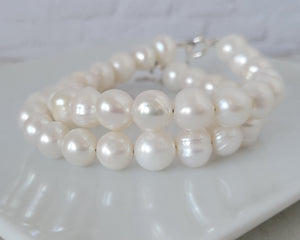 Large Freshwater Pearl Layering Bracelet - 8-10mm