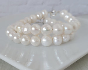 Large Freshwater Pearl Layering Bracelet - 8-10mm