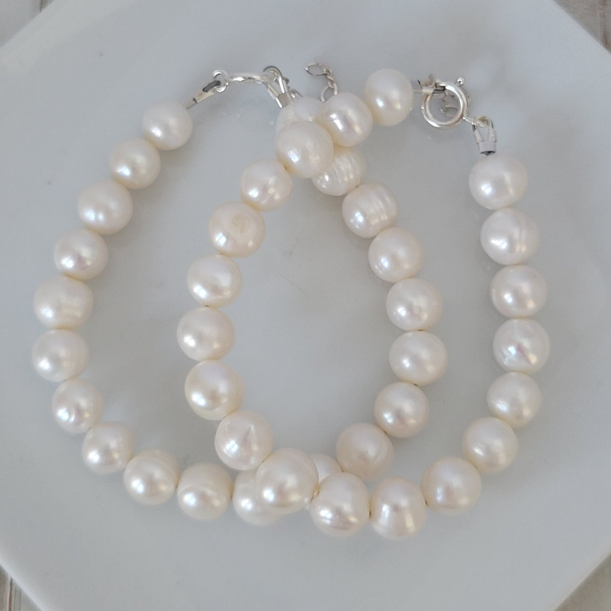 Large Freshwater Pearl Layering Bracelet - 8-10mm
