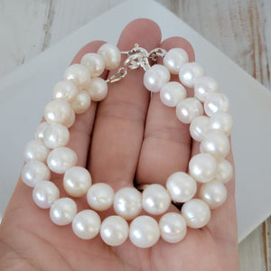 Large Freshwater Pearl Layering Bracelet - 8-10mm