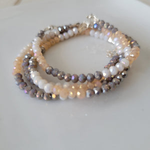 Baby Girls or Children's Crystal Bead Bracelets - Teal, Pink or Peach