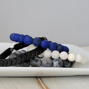 Boy's Natural Stone Bead Bracelets - 1 Add On Bracelet - Multiple Color Choices