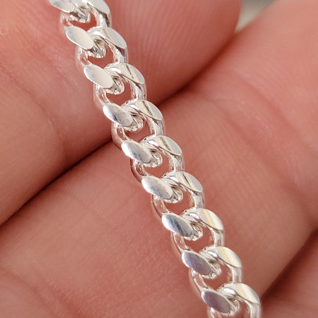 Children's Silver Cuban Chain Necklace (Boys) - Sterling Silver