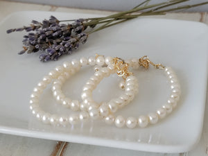 AAA Freshwater Pearl Baby Bracelet - Sterling Silver or Gold Clasp