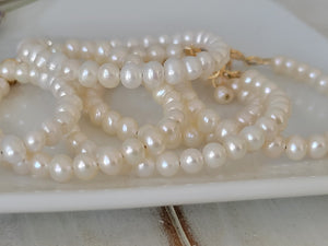 AAA Freshwater Pearl Baby Bracelet - Sterling Silver or Gold Clasp