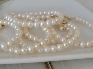 AAA Freshwater Pearl Baby Bracelet - Sterling Silver or Gold Clasp