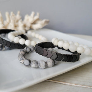 Boy's Natural Stone Bead Bracelets - 1 Add On Bracelet - Multiple Color Choices