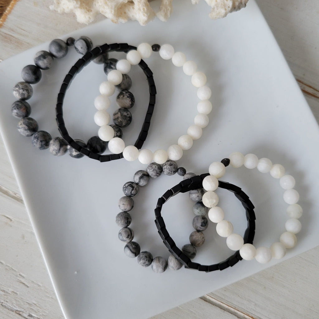 Boy's Natural Stone Bead Bracelets - 1 Add On Bracelet - Multiple Color Choices