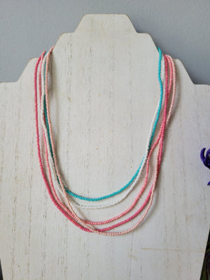 Seed Bead Layering Necklaces - Multiple Colors Available