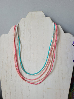 Seed Bead Layering Necklaces - Multiple Colors Available