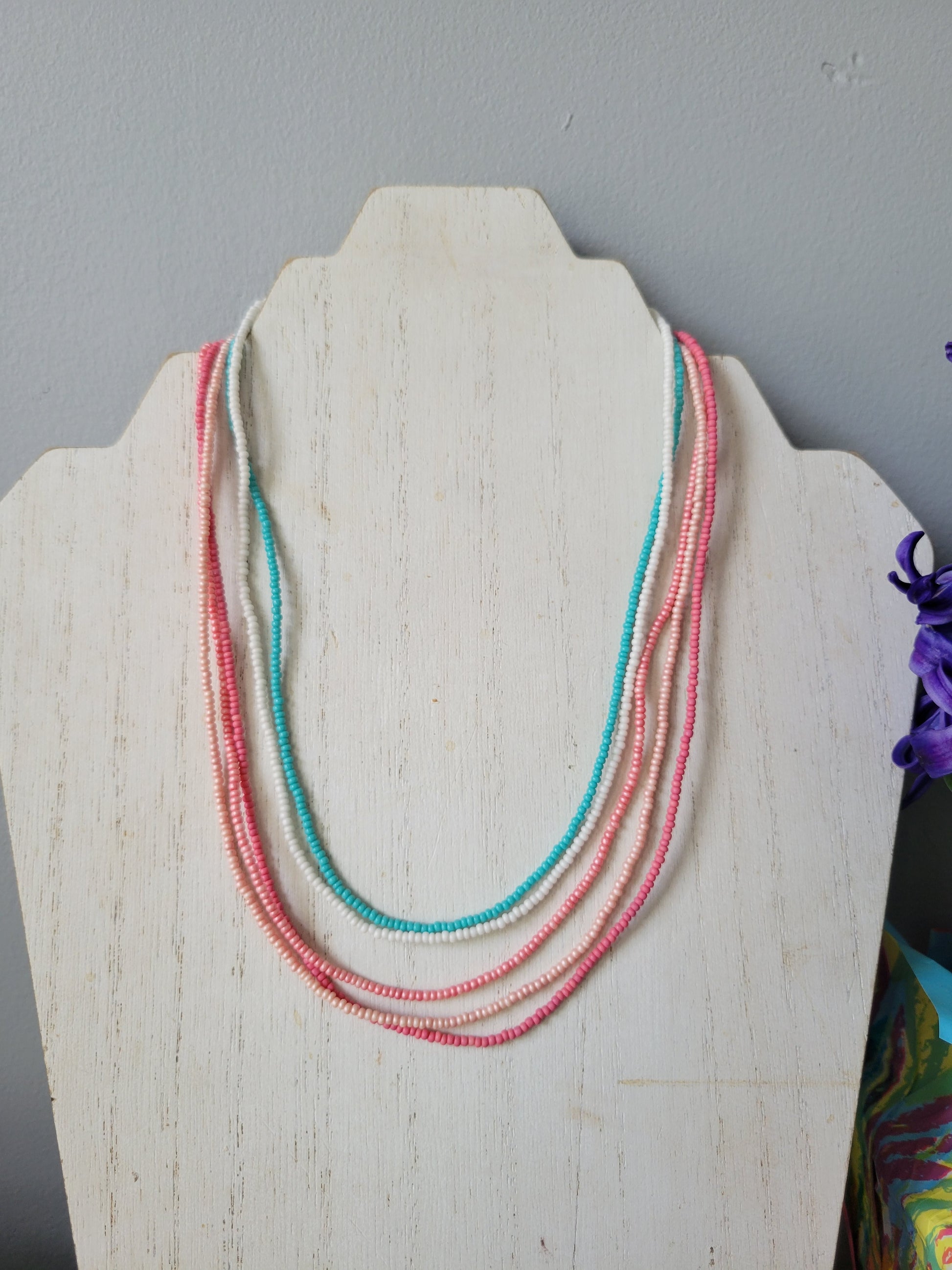 Seed Bead Layering Necklaces - Multiple Colors Available