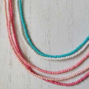 Seed Bead Layering Necklaces - Multiple Colors Available