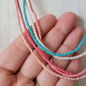 Seed Bead Layering Necklaces - Multiple Colors Available