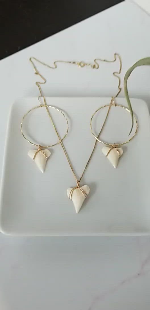 The "Annesa" - Real Shark Tooth Layering Necklace - Sterling or Gold