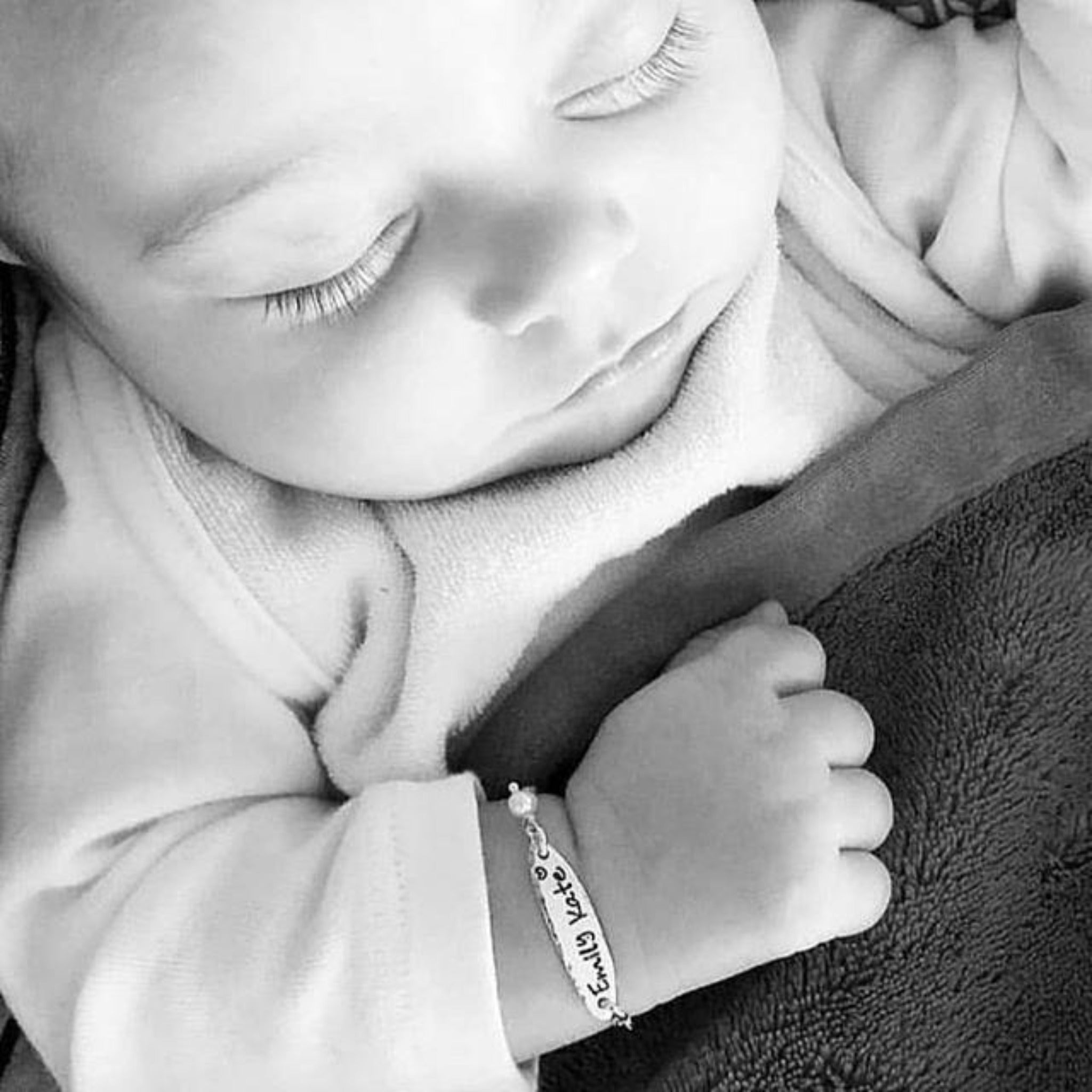 Babies Custom Cuff Bracelet - Sterling, Gold, or Rose Gold