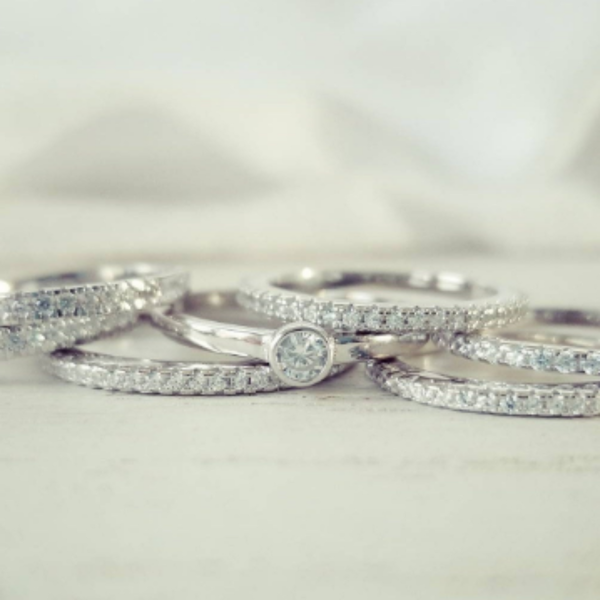 Sterling Silver CZ Eternity or Pave Band