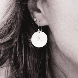 Coin Disc Dangle Earrings - Sterling, Gold, or Rose Gold